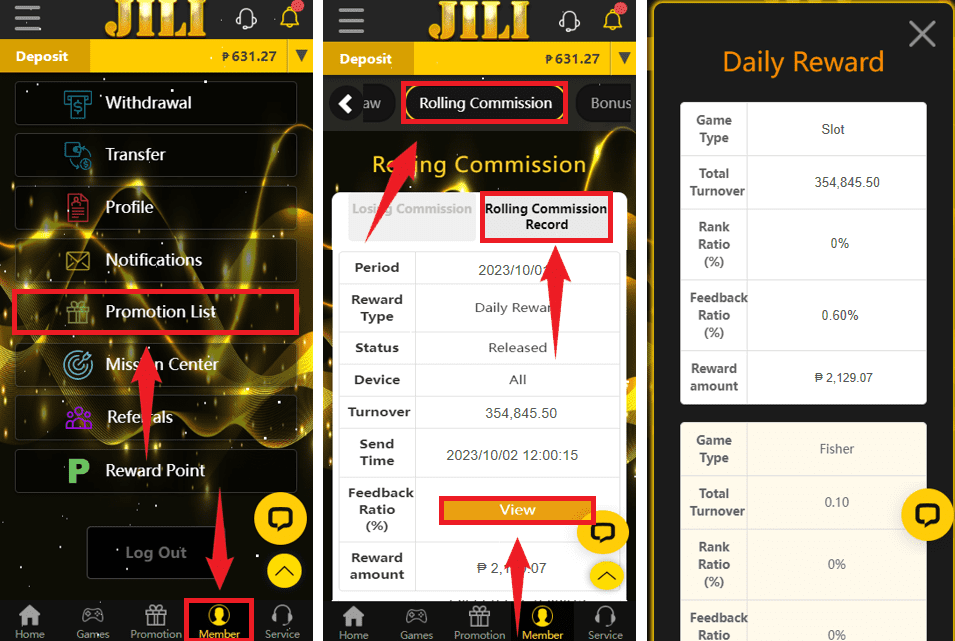 how to check daily rebate bonus